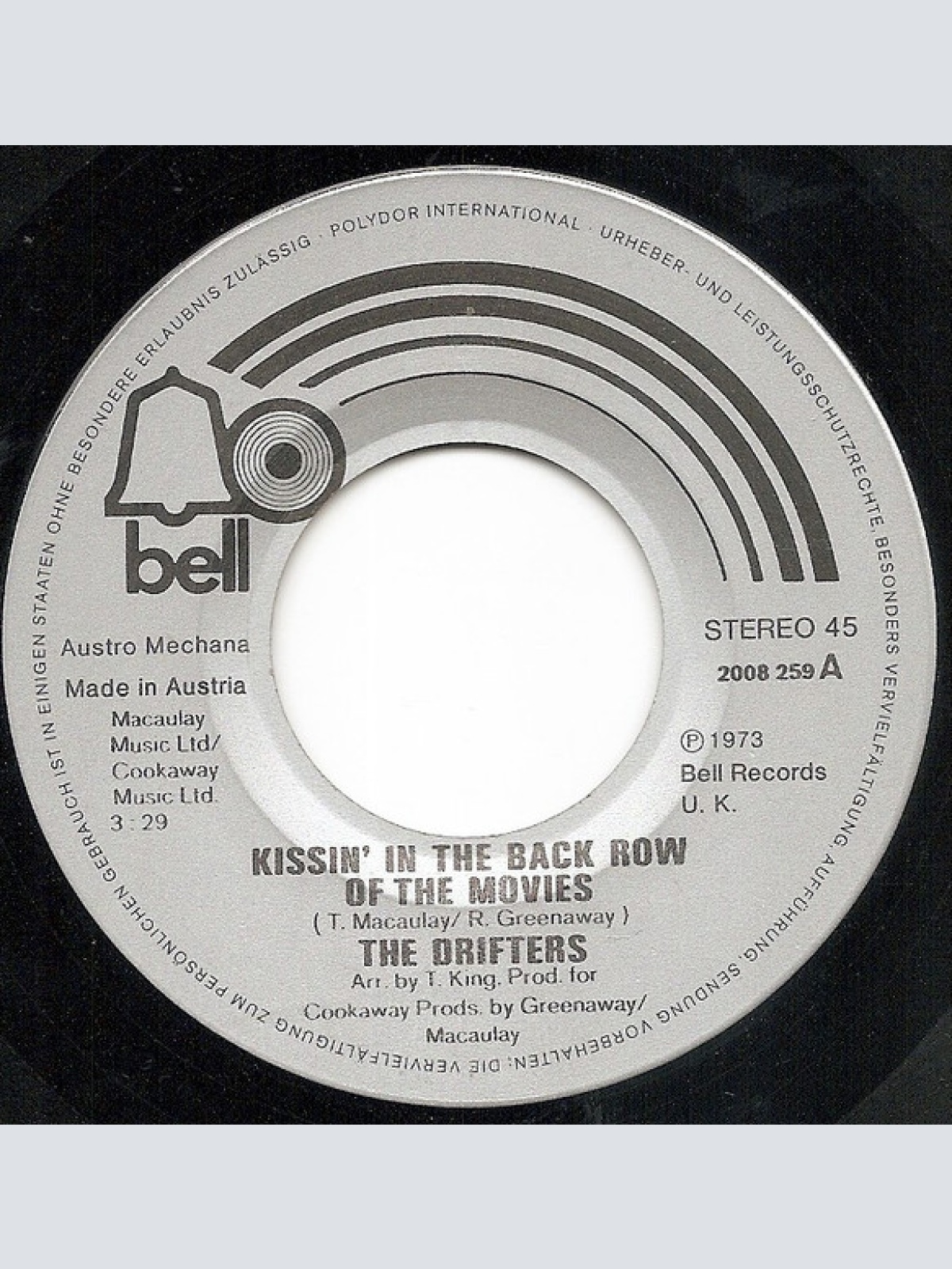 Vinyl / The Drifters - Kissin' In The Back Row Of The Movies