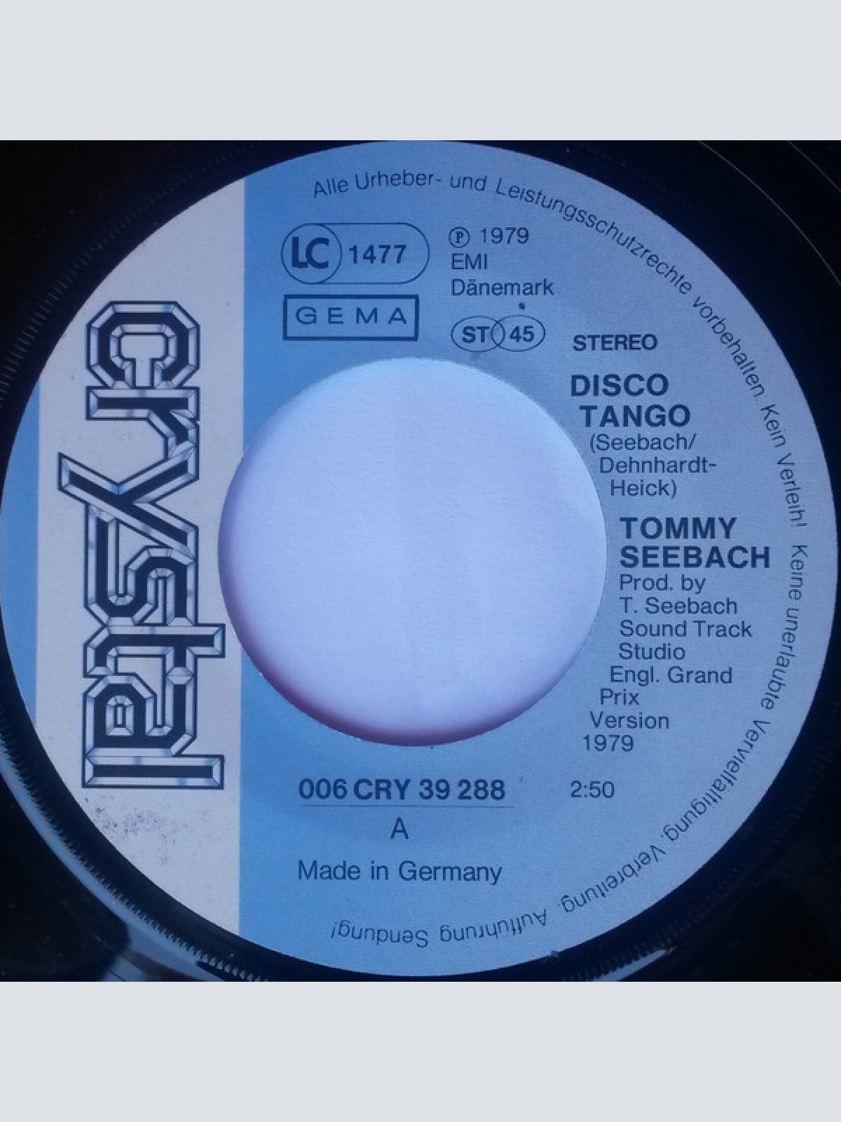 Vinyl / Tommy Seebach - Disco Tango