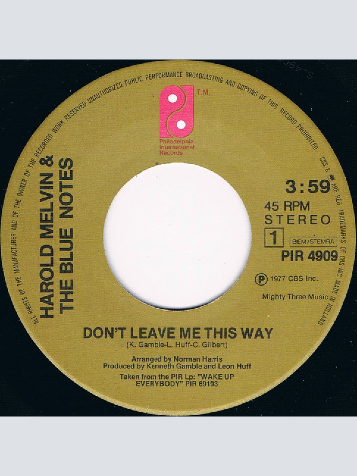 Vinyl / Harold Melvin & The Blue Notes* - Don't Leave Me This Way