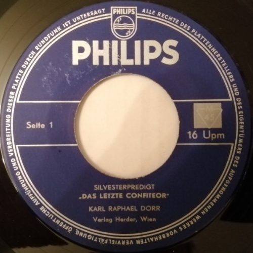 Vinyl / Karl Raphael Dorr - Silvesterpredigt