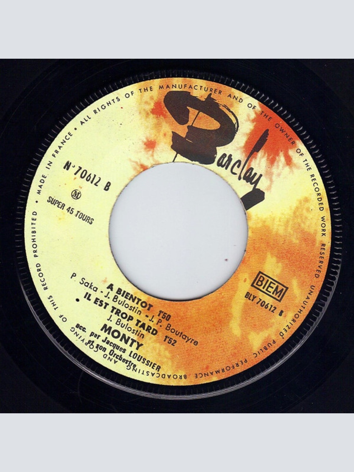 Vinyl / Monty (6) - Meme Si Je Suis Fou