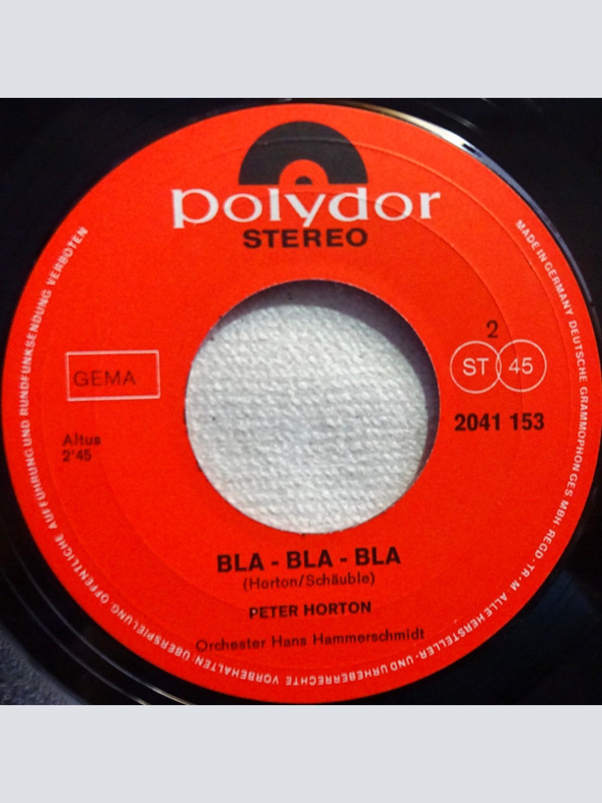 Vinyl / Peter Horton - He-Ho-Ho-A-He / Bla-Bla-Bla