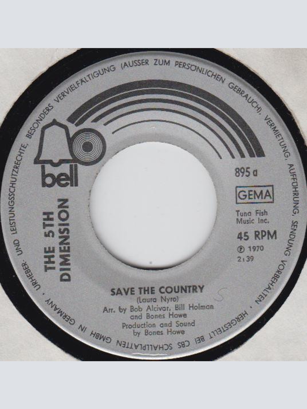 Vinyl / The 5th Dimension* - Save The Country