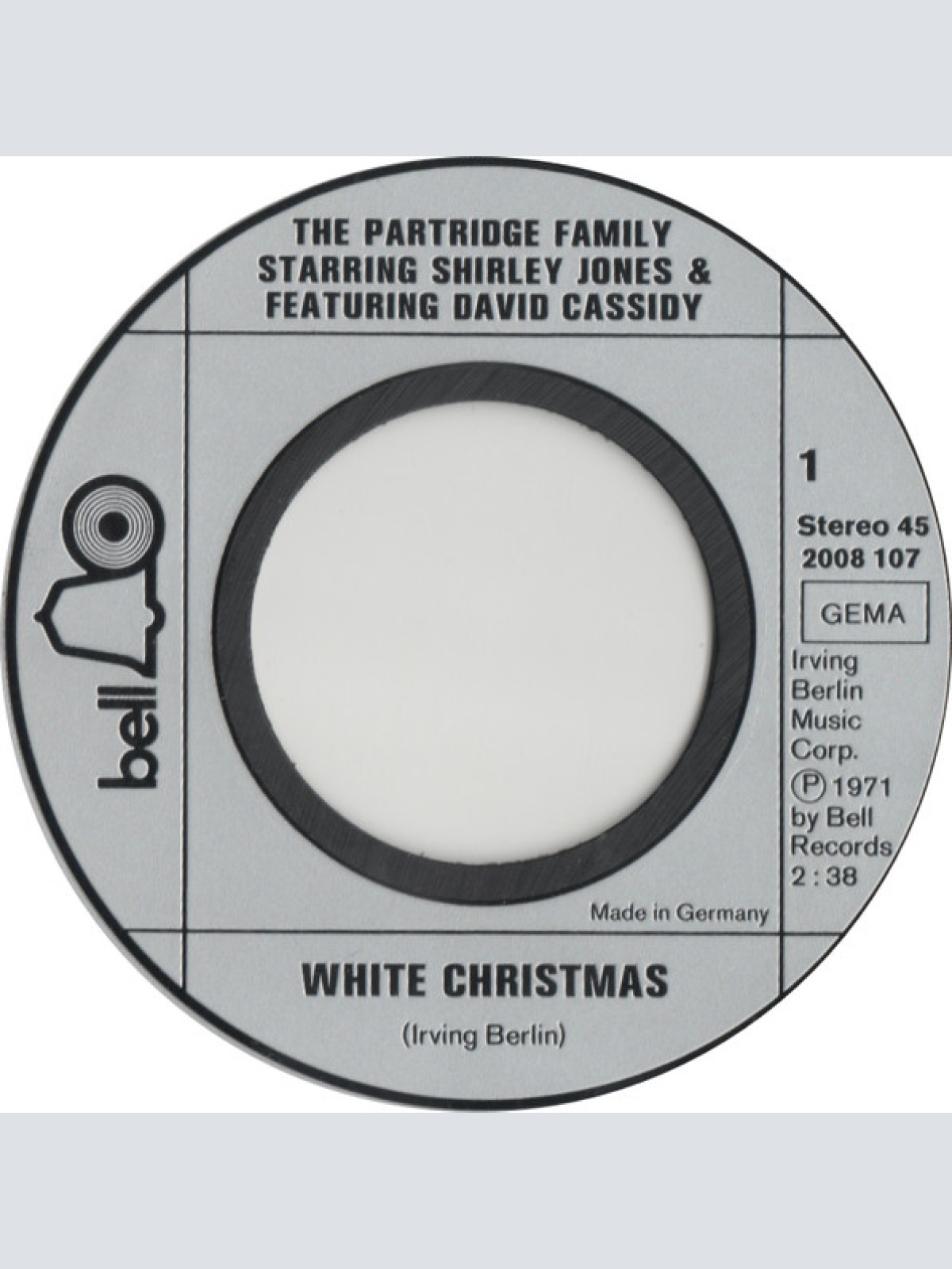 Vinyl / The Partridge Family Starring Shirley Jones (2) Featuring David Cassidy - White Christmas / Jingle Bells