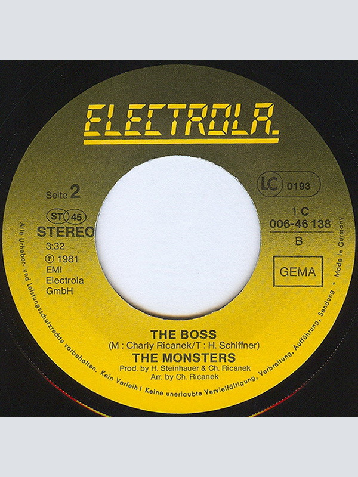 Vinyl / The Monsters (4) - She's Not An Angel