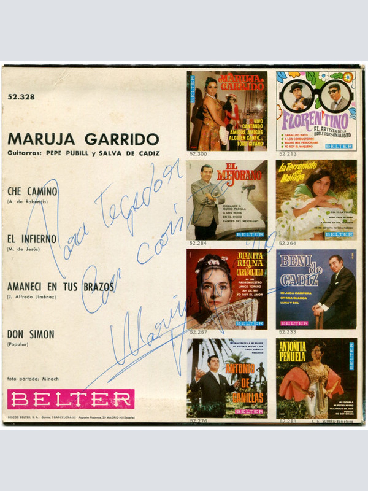 Vinyl / Maruja Garrido - Che Camino / El Infierno / Amanecí En Tus Brazos / Don Simon