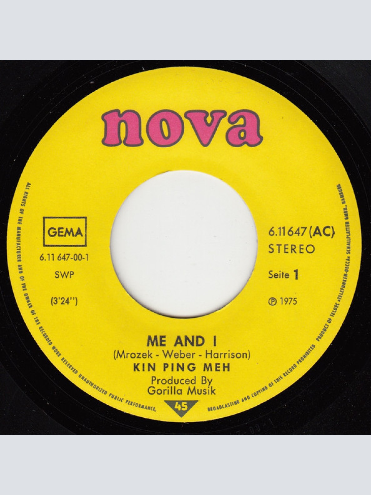 Vinyl / Kin Ping Meh - Me And I