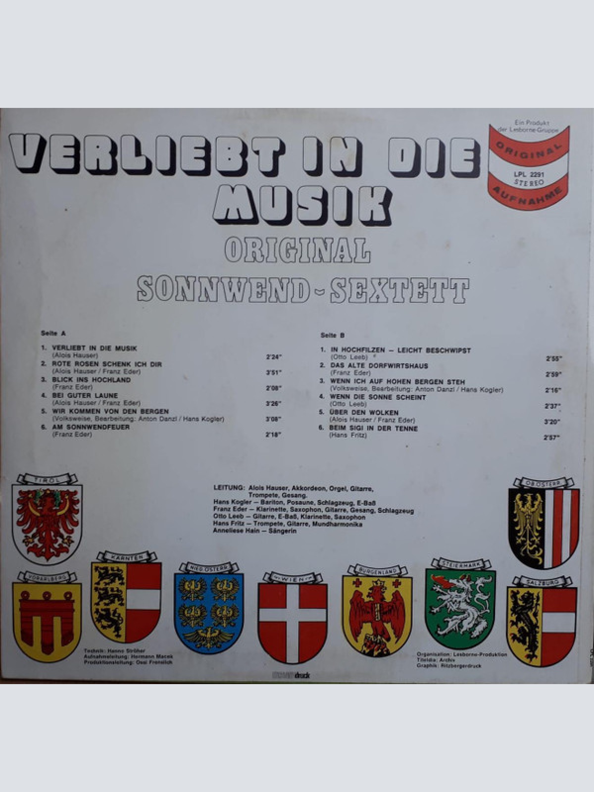 Vinyl / Original Sonnwend-Sextett - Verliebt In Die Musik
