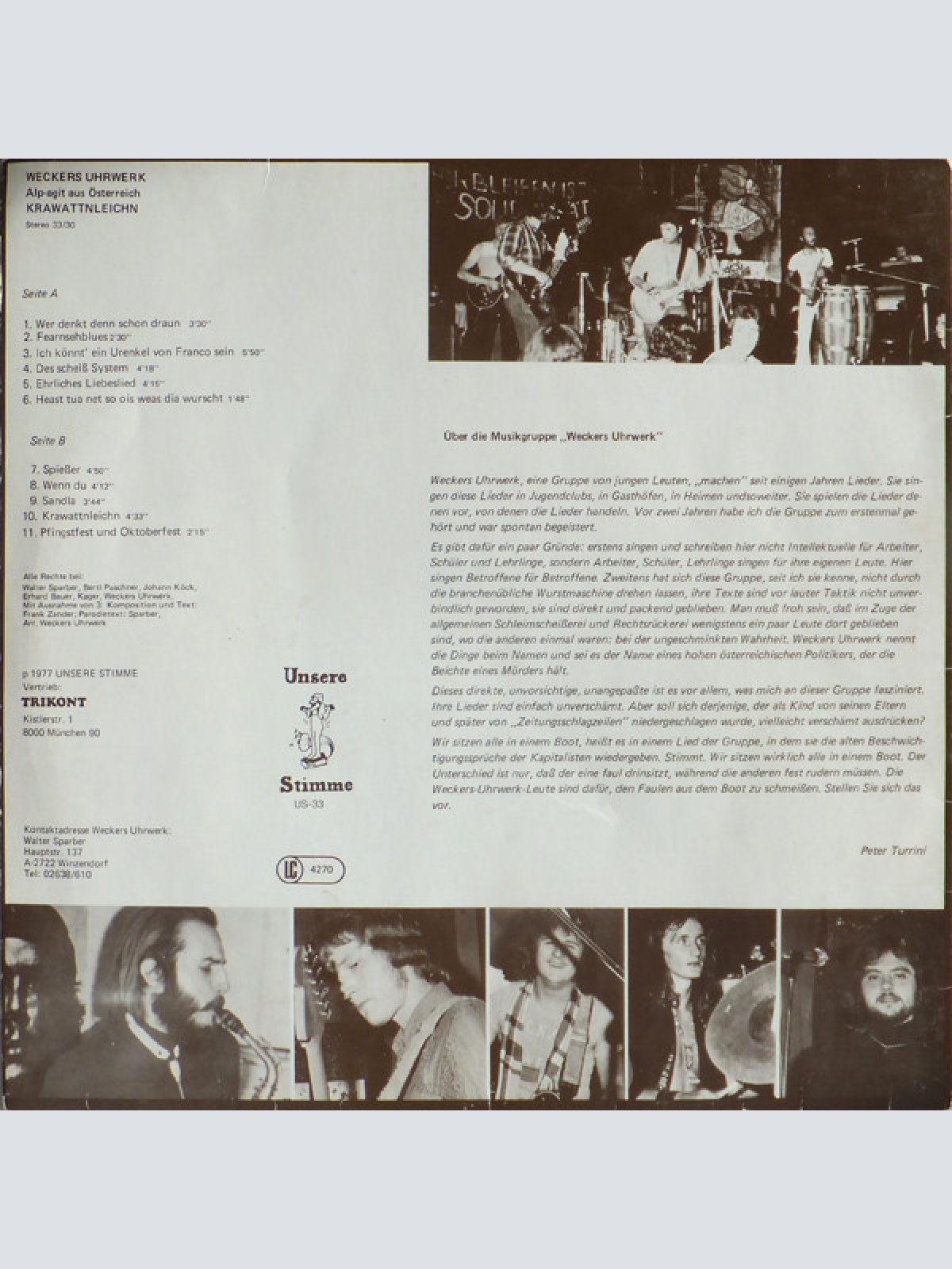 Vinyl / Weckers Uhrwerk - Krawattnleichn