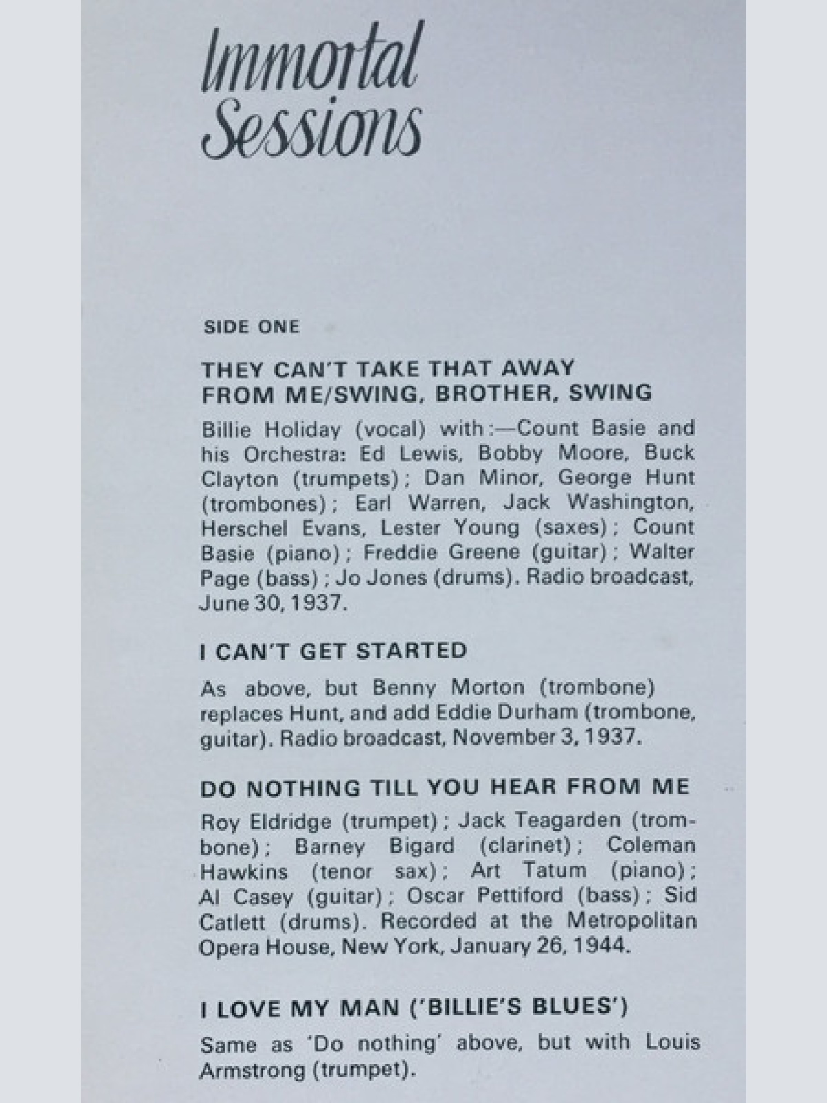 Vinyl / Billie Holiday - Volume 2 Lady Day