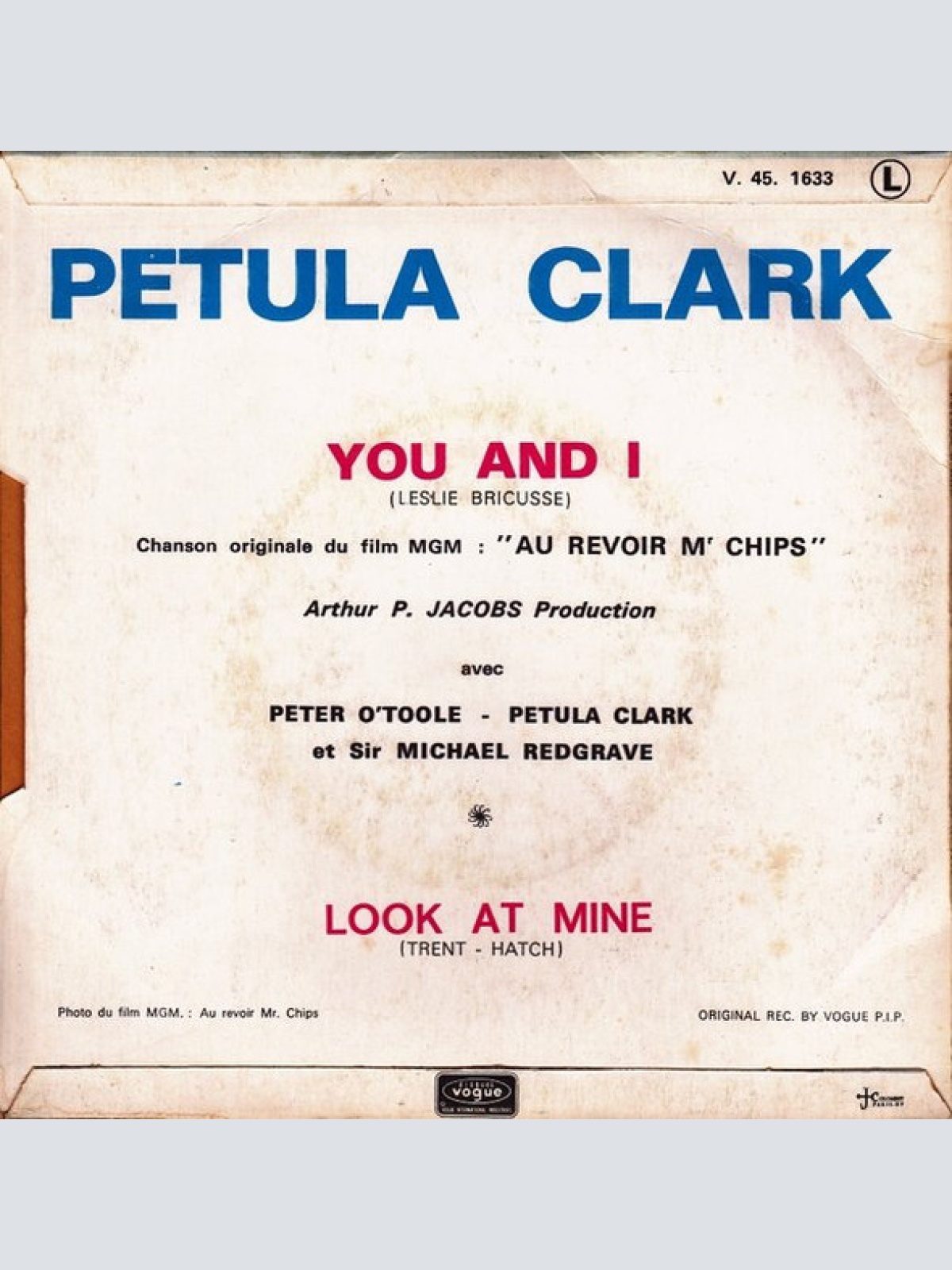 Vinyl / Petula Clark - You And I