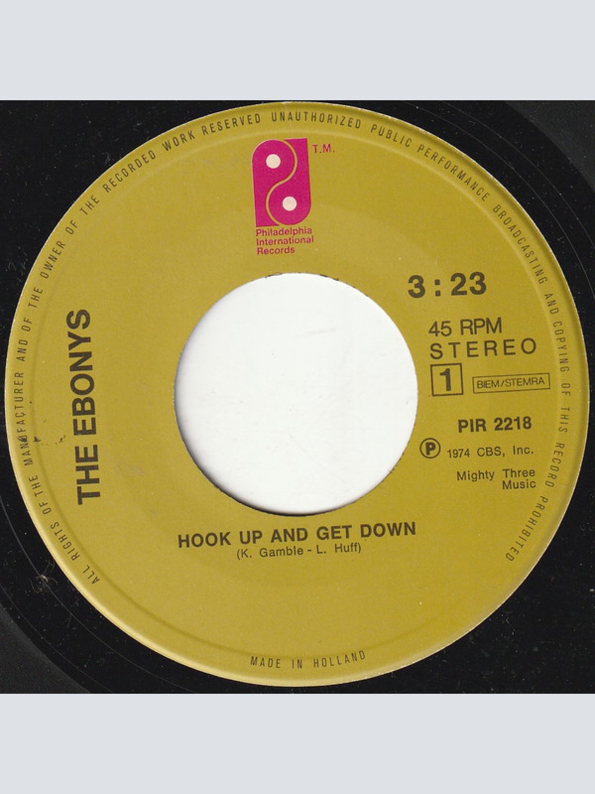Vinyl / The Ebonys - Hook Up And Get Down