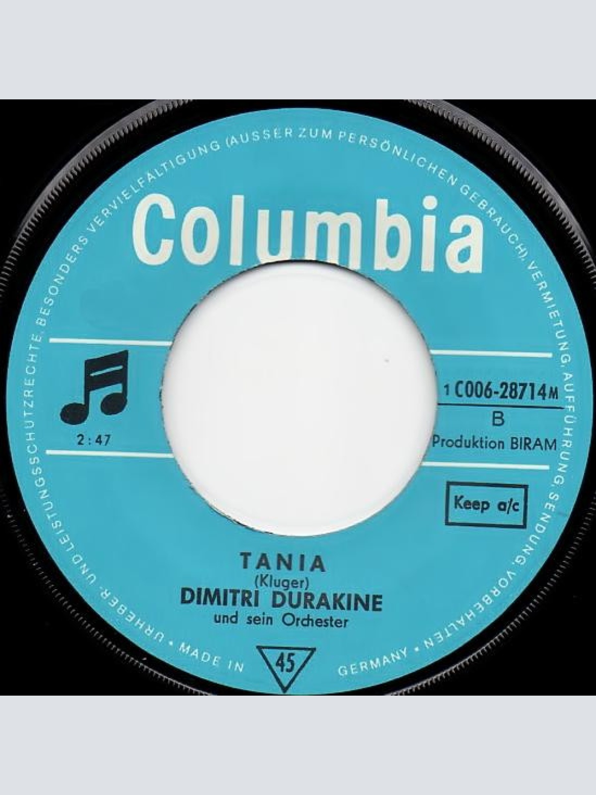 Vinyl / Dimitri Dourakine Und Sein Orchester - Alors Je Chante (Vivo Cantando) / Tania