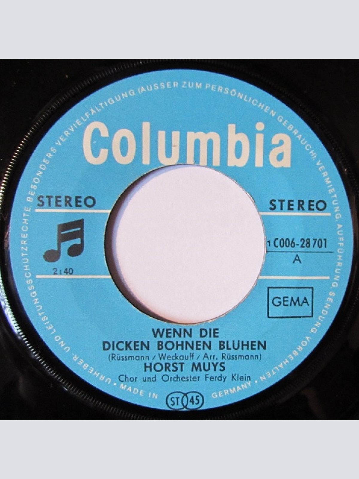 Vinyl / Horst Muys, Chor Und Orchester Ferdy Klein - Wenn Die Dicken Bohnen Blühen / Es Ist Noch Suppe Da