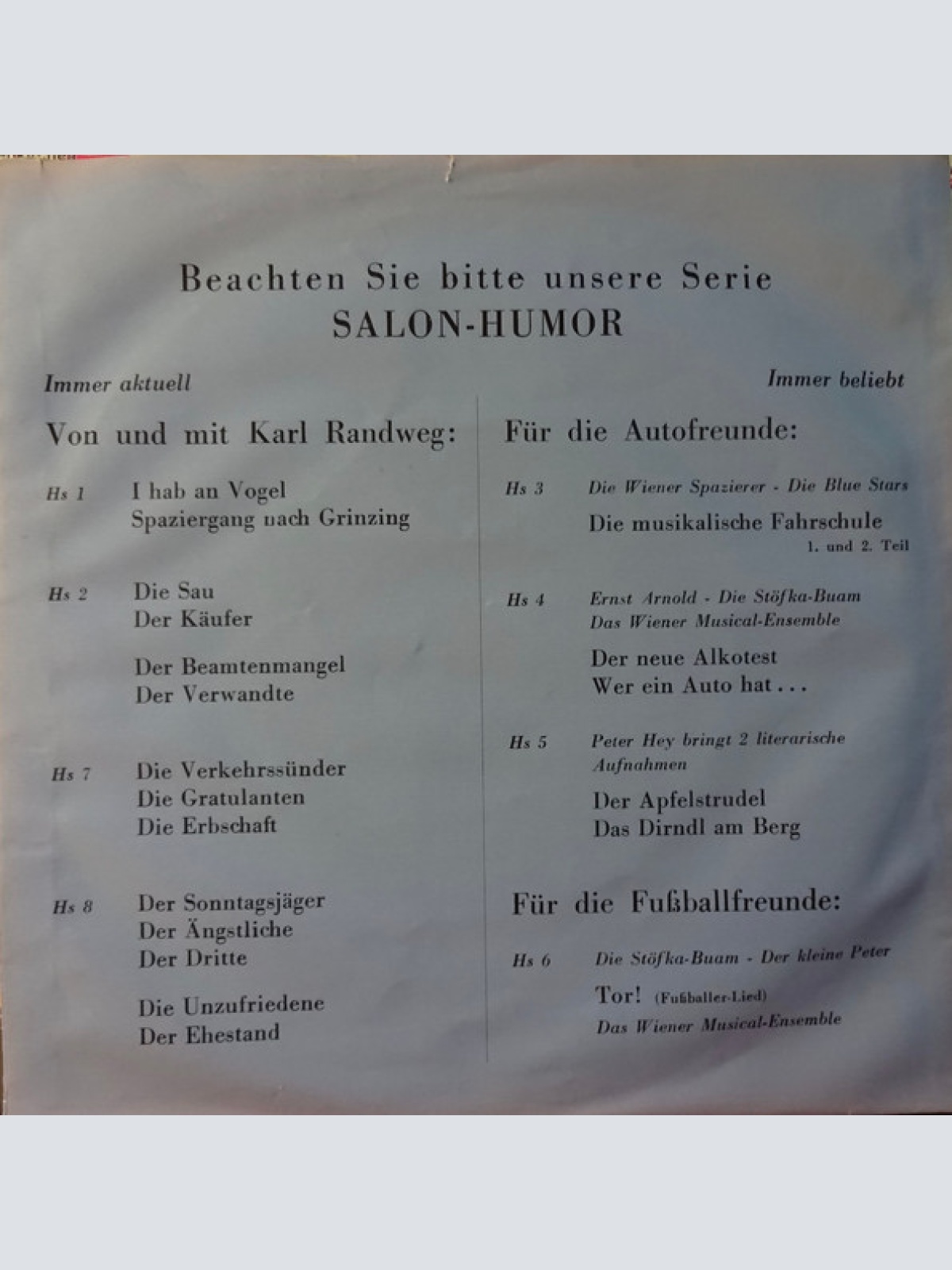 Vinyl / Karl Randweg - Karl Randweg