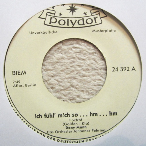Vinyl / Dany Mann* - Ich Fühl' Mich So . . . Hm . . . Hm