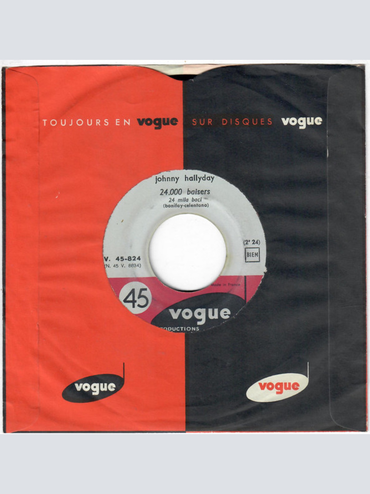 Vinyl / Johnny Hallyday - 24.000 Baisers / Tu Es Là