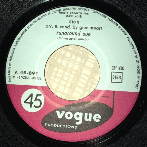 Vinyl / Dion (3) - Runaround Sue / Runaway Girl