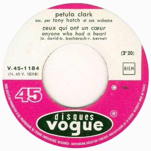 Vinyl / Petula Clark - Ceux Qui Ont Un Cœur = Anyone Who Had A Heart