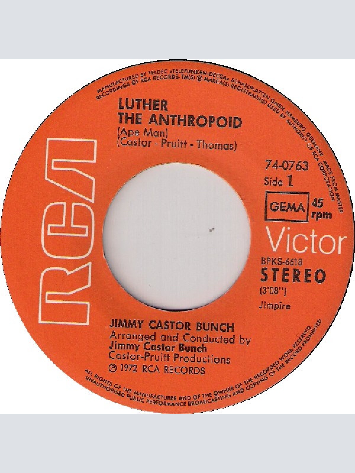 Vinyl / The Jimmy Castor Bunch - Luther The Anthropoid (Ape Man)