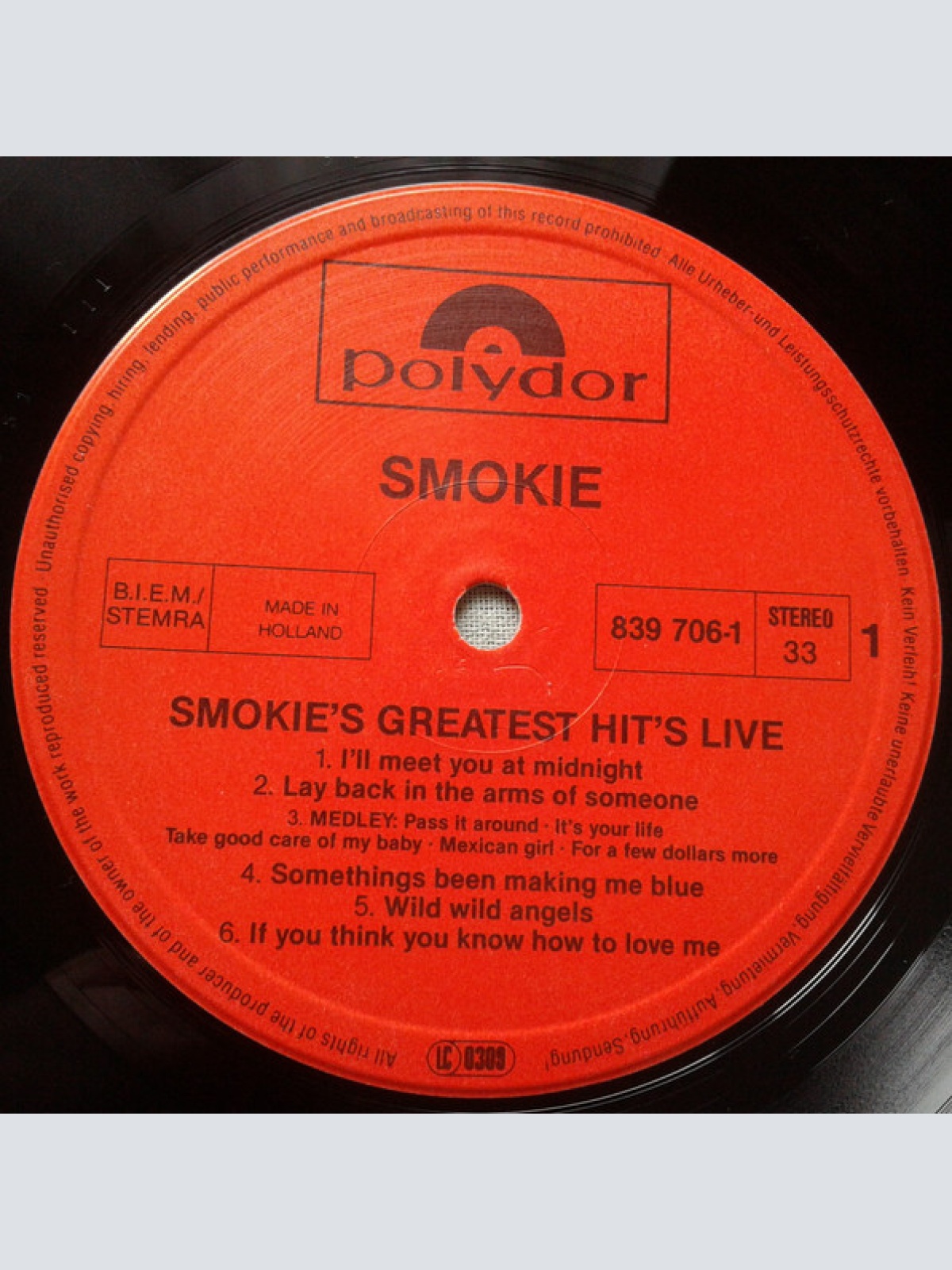 Vinyl / Smokie - Greatest Hits Live