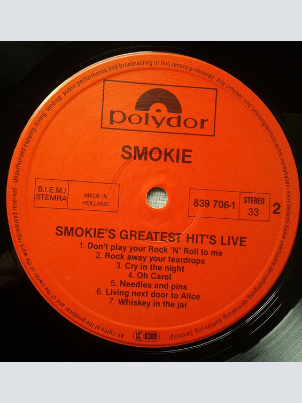 Vinyl / Smokie - Greatest Hits Live