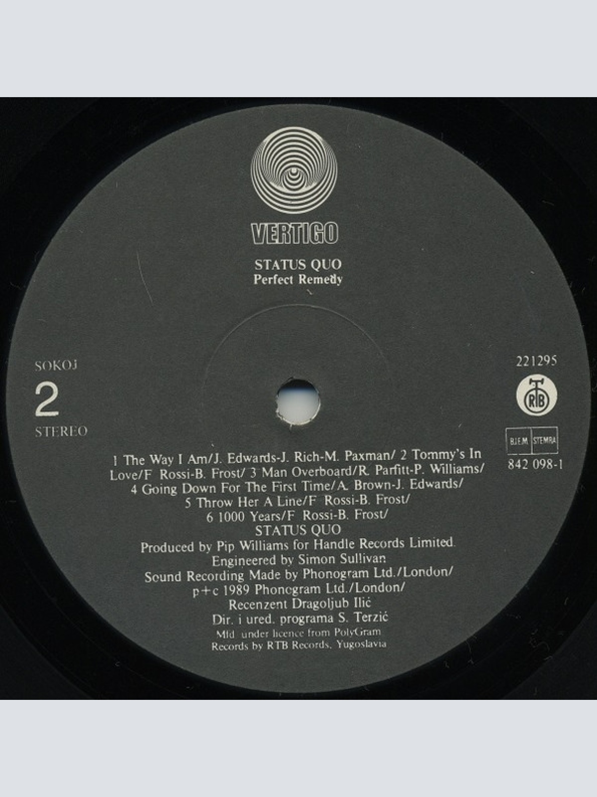 Vinyl / Status Quo - Perfect Remedy