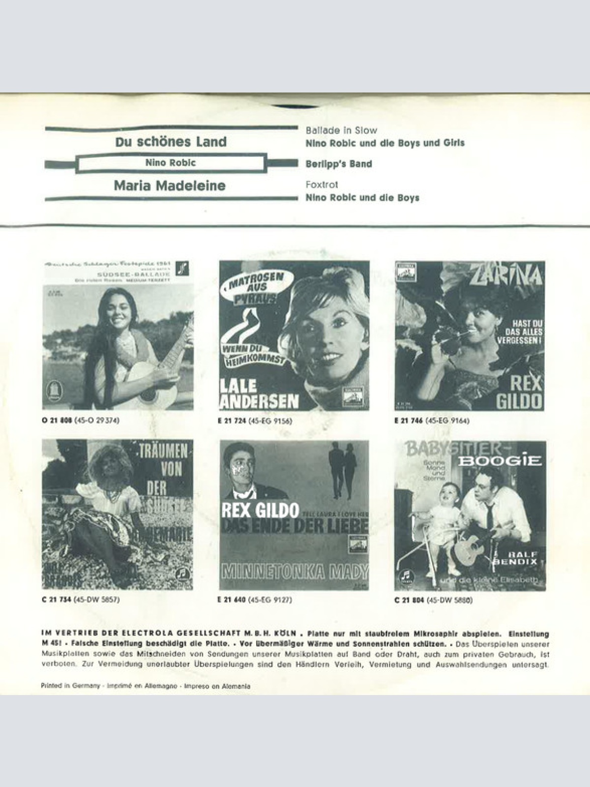 Vinyl / Nino Robić - Du Schönes Land