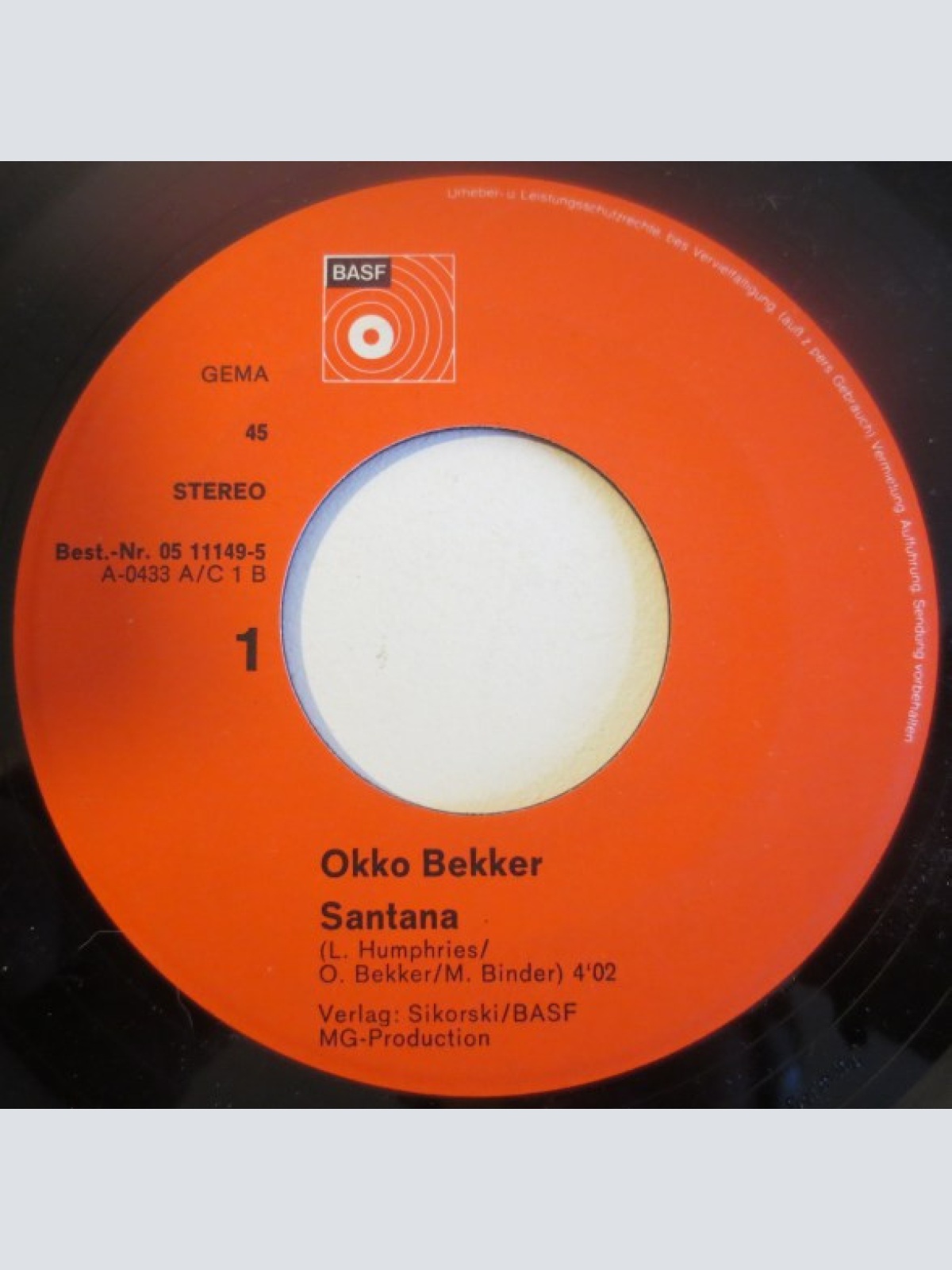 Vinyl / Okko Bekker - Santana