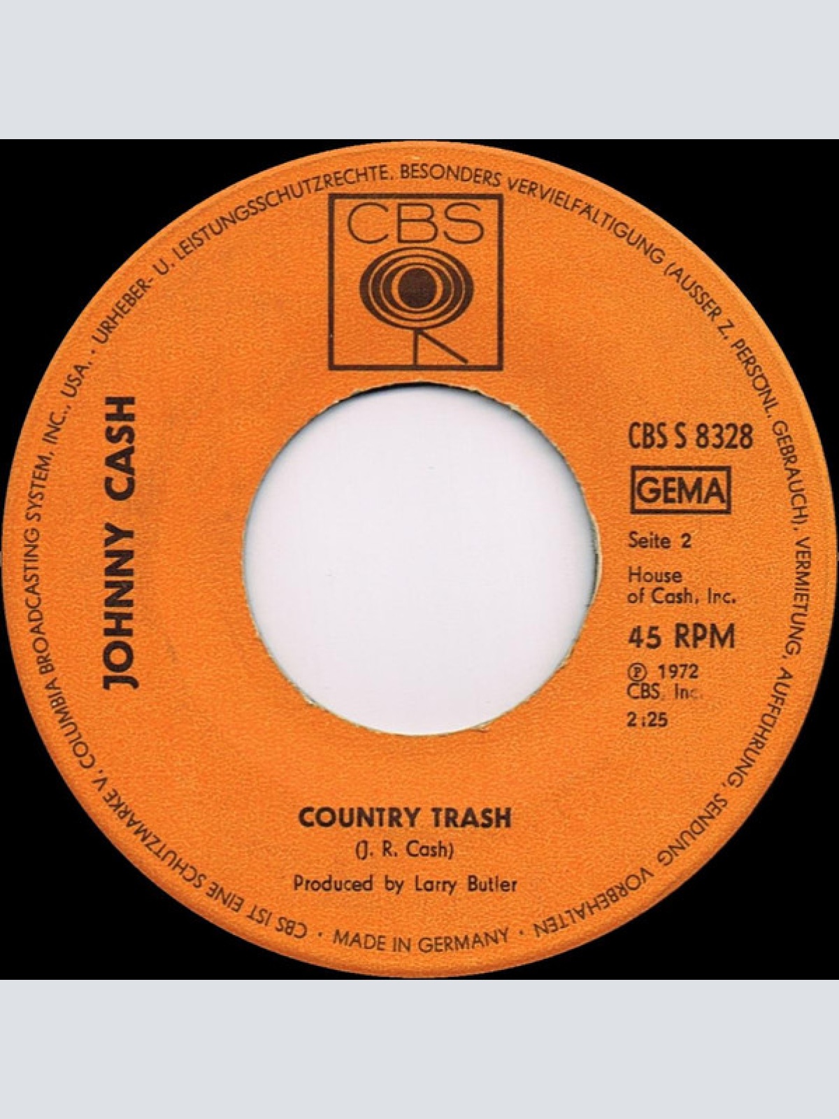 Vinyl / Johnny Cash - Oney / Country Trash