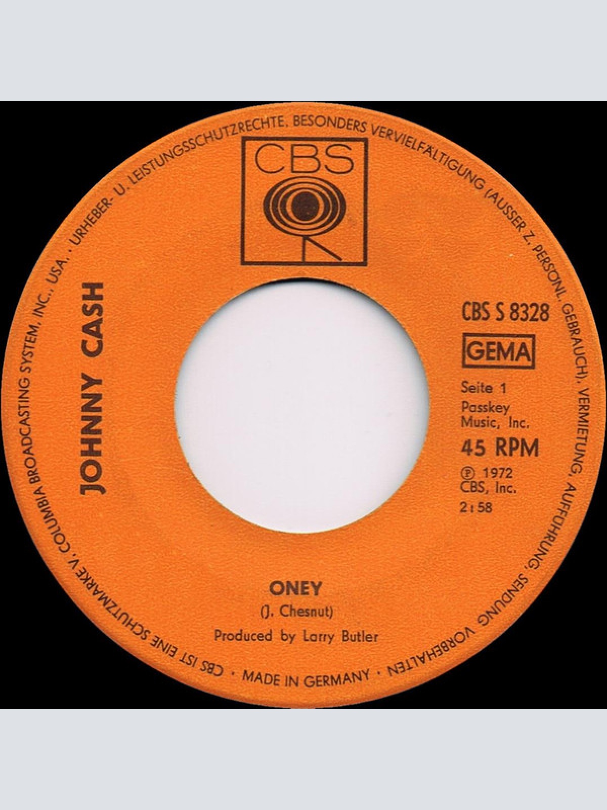 Vinyl / Johnny Cash - Oney / Country Trash