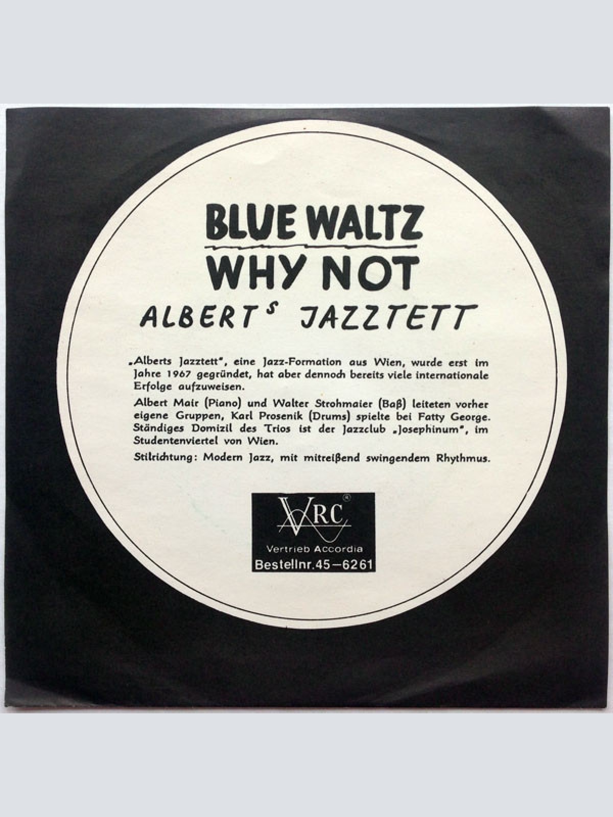 Vinyl / Albert's Jazztett - Blue Waltz / Why Not