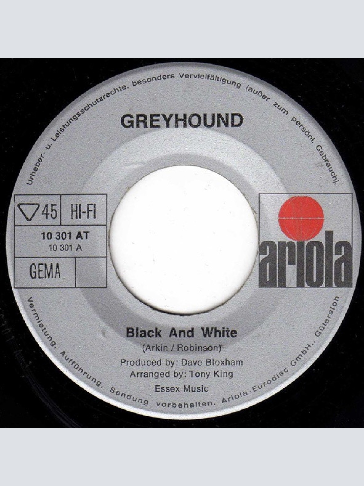 Vinyl / Greyhound (4) - Black And White