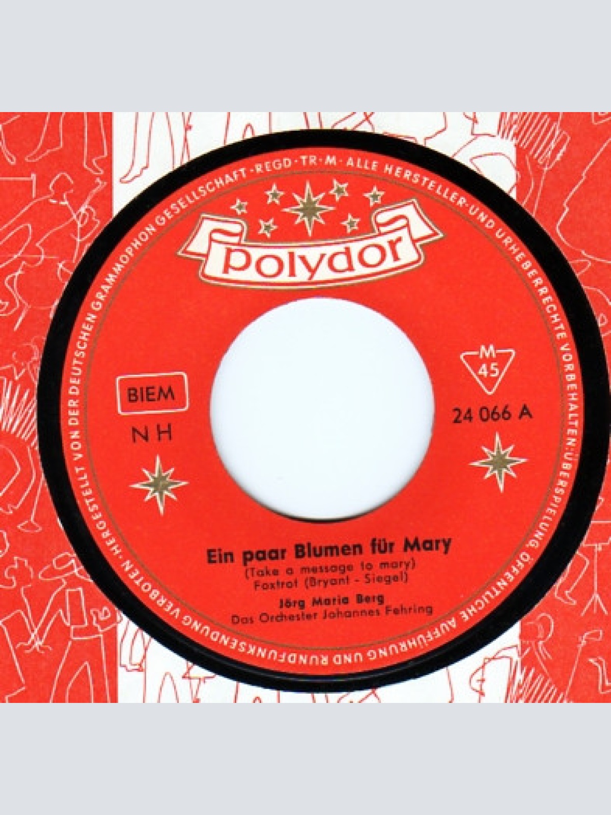 Vinyl / Jörg Maria Berg - Ein Paar Blumen Für Mary (Take A Message To Mary)