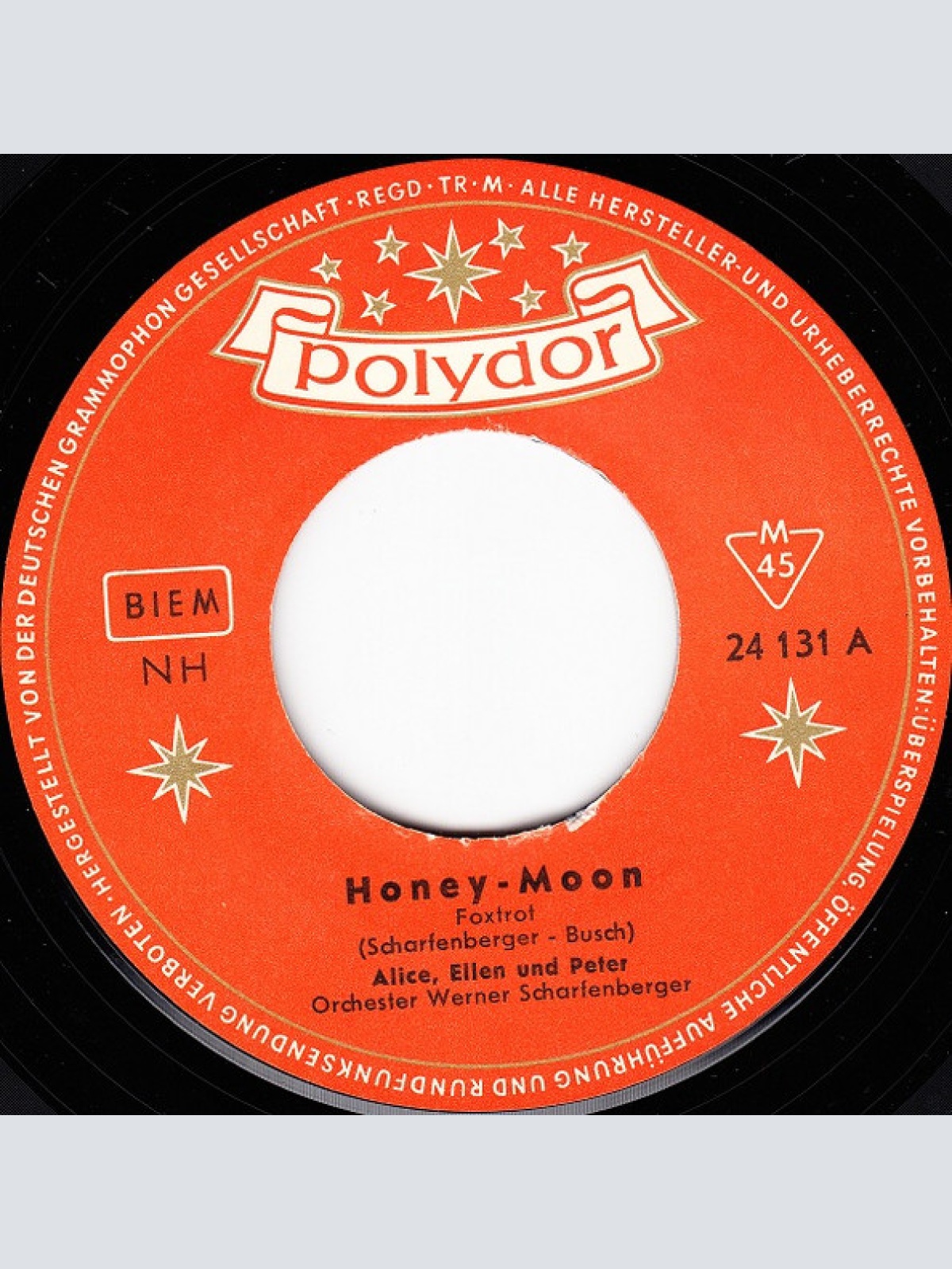 Vinyl / Alice, Ellen* Und Peter* - Honey-Moon / Schreib' Mir Eine Karte