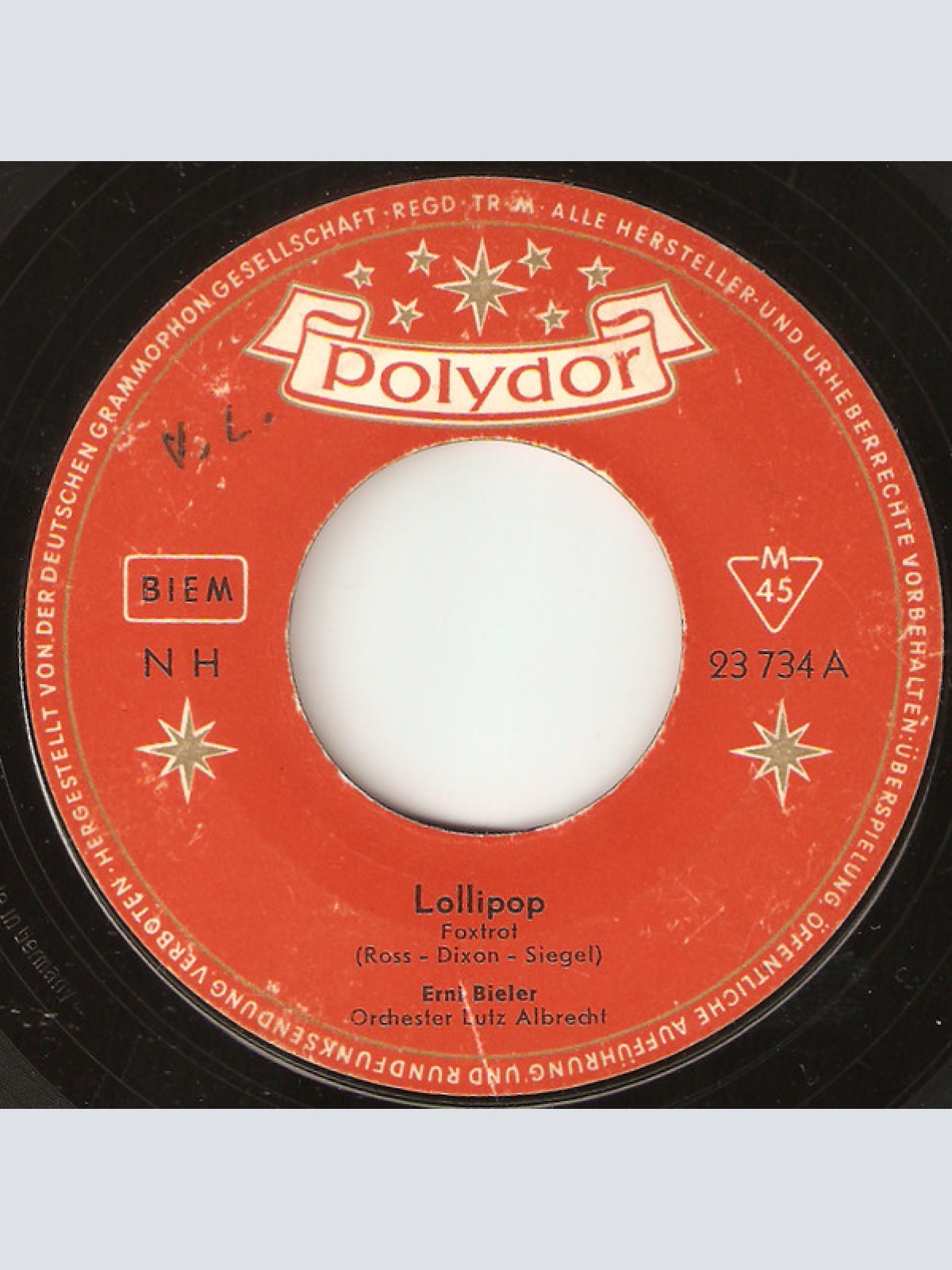 Vinyl / Erni Bieler - Lollipop / Glockengießer-Fox (Let The Bells Keep Ringing)
