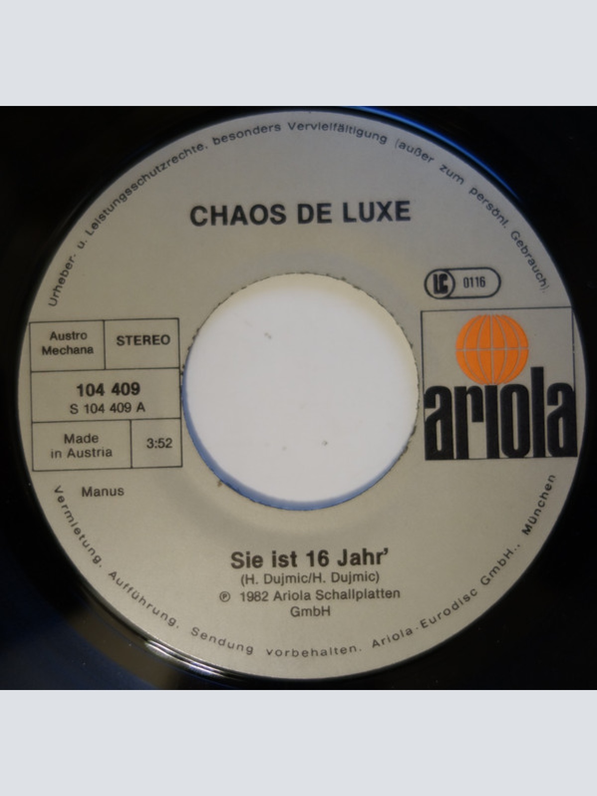 Vinyl / Chaos De Luxe - Sie Ist 16 Jahr'
