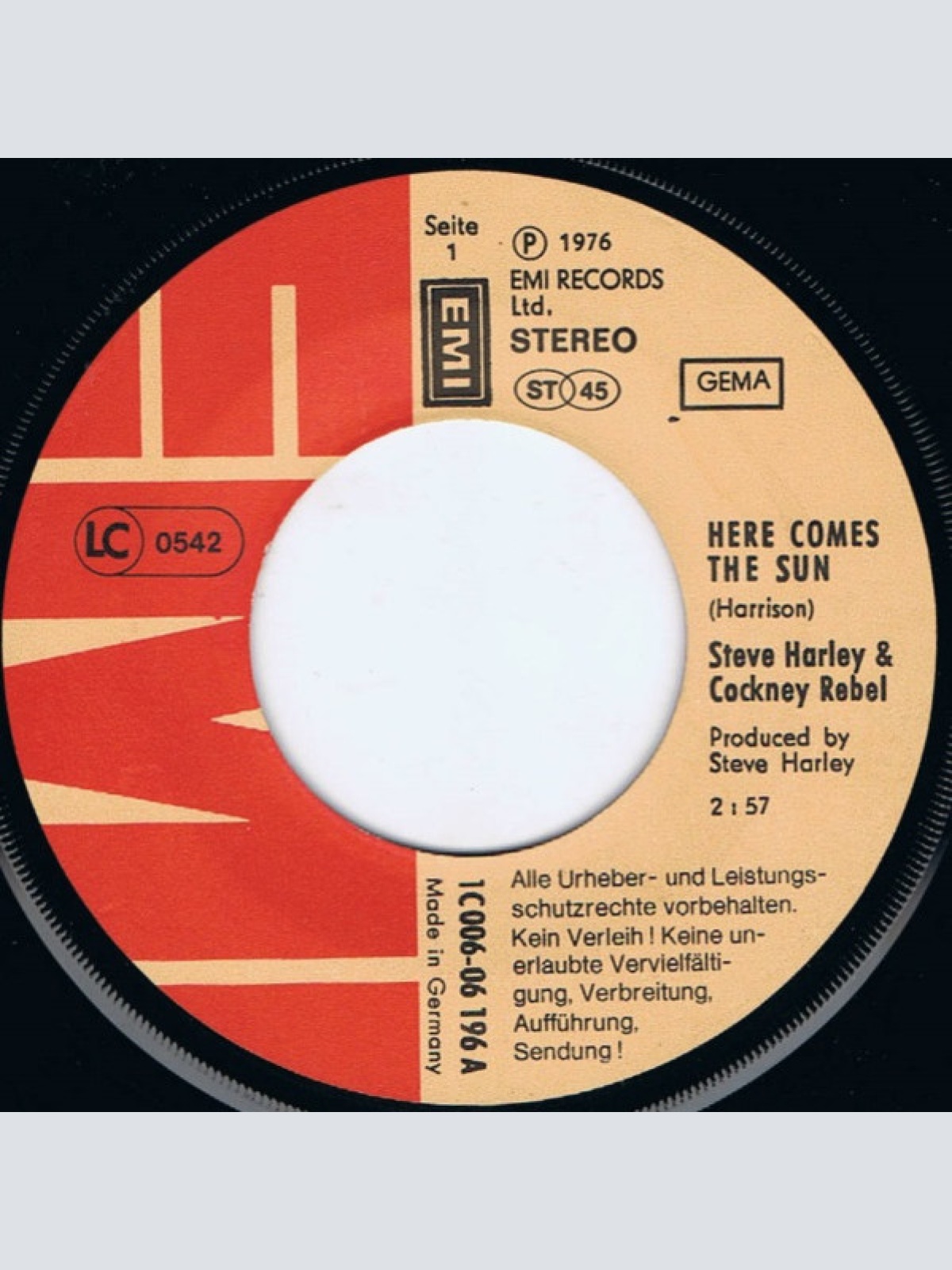 Vinyl / Steve Harley & Cockney Rebel - Here Comes The Sun