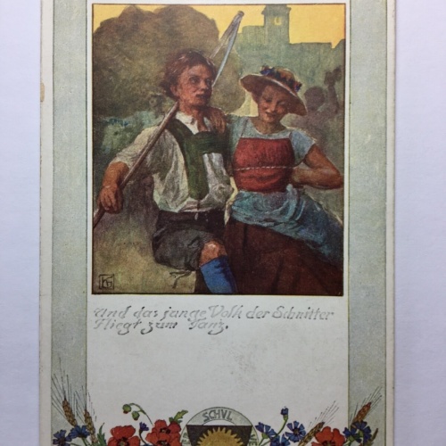 Deutscher Schulverein - Die Glocke - Junges Paar / Künstlerkarte 30134 TH