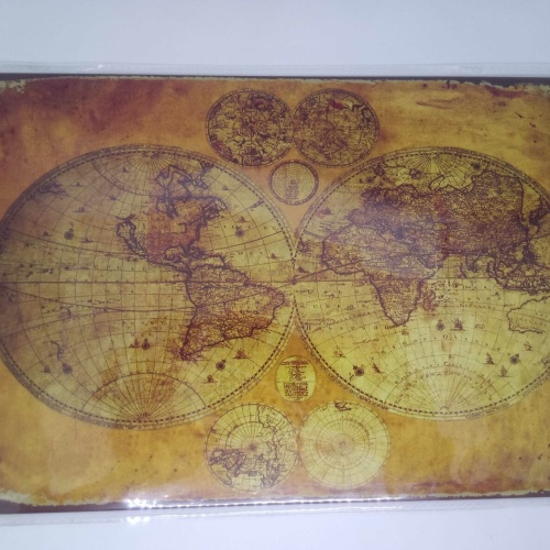 Nostalgie Retro Blechschild Weltkarte 30x20 50515