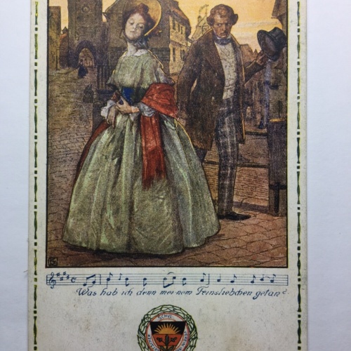 Deutscher Schulverein - Feinsliebchen - Frau mit Kleid / Künstlerkarte 30138 TH