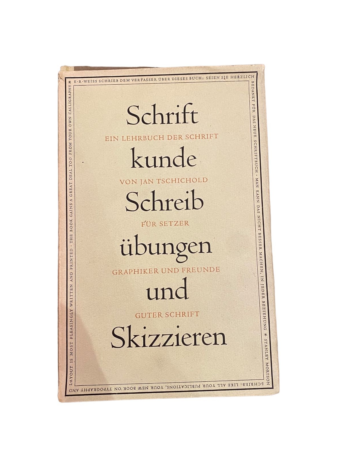 4163 Jan Tschichold SCHRIFTKUNDE, SCHREIBÜBUNGEN UND SKIZZIEREN HC +Abb