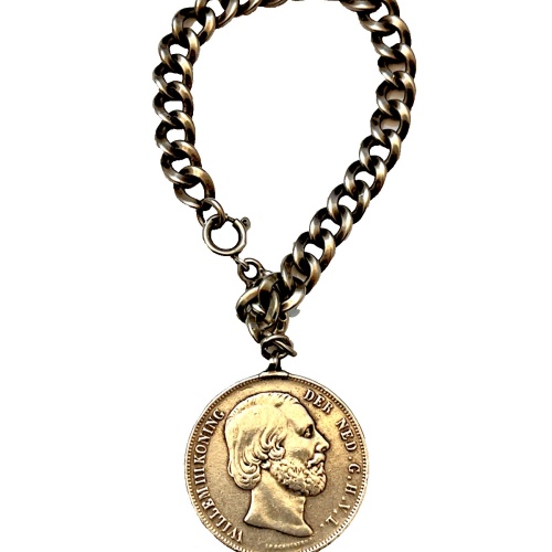 König Wilhelm Nederlanden 1862 Anhänger mit Armband aus Silber  R0021