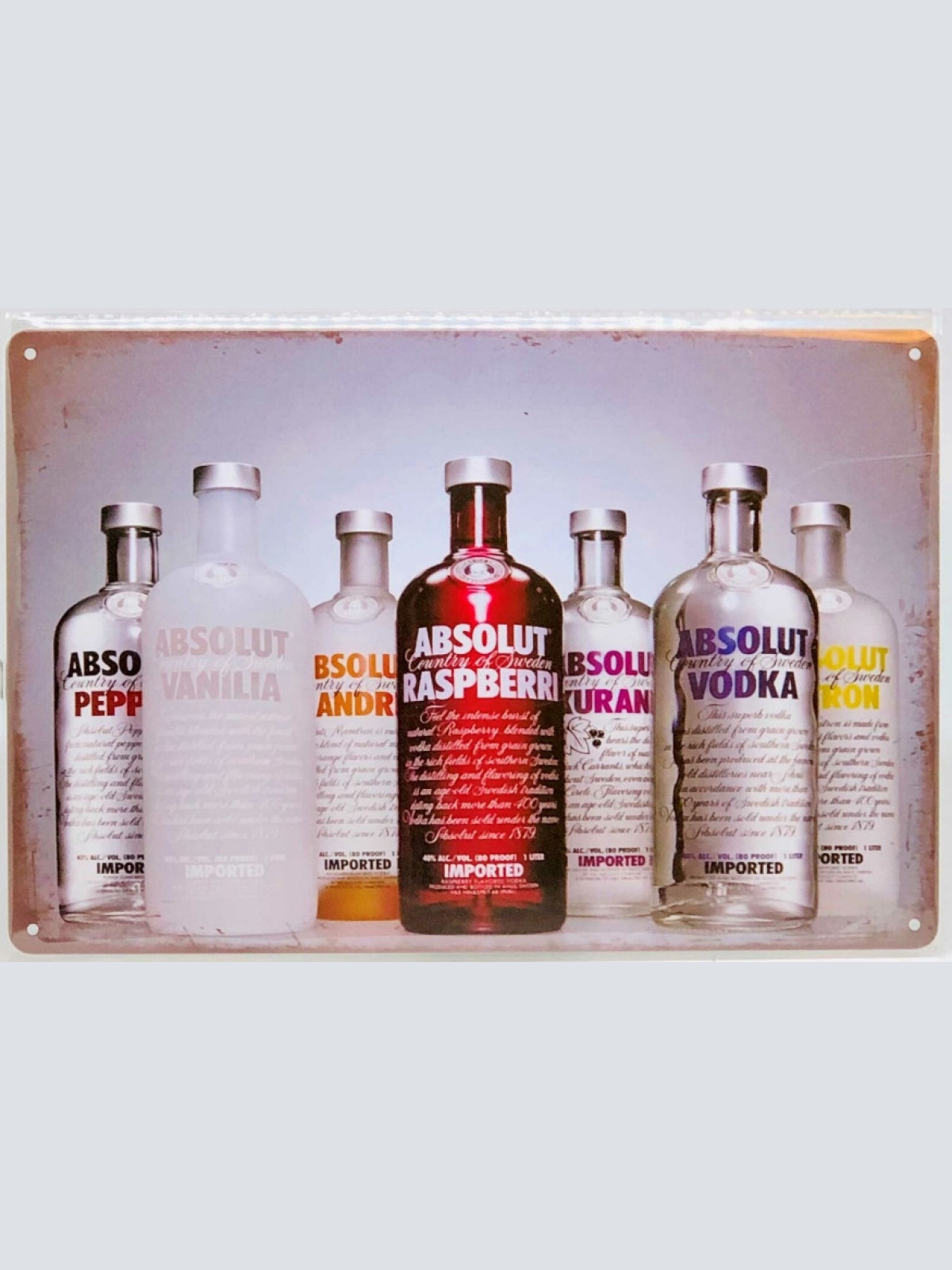 Nostalgie Retro Blechschild "ABSOLUT VODKA" 30x20 12106