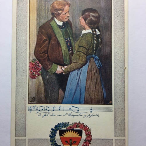 Deutscher Schulverein - Paar blickt sich an / Künstlerkarte 30150 TH