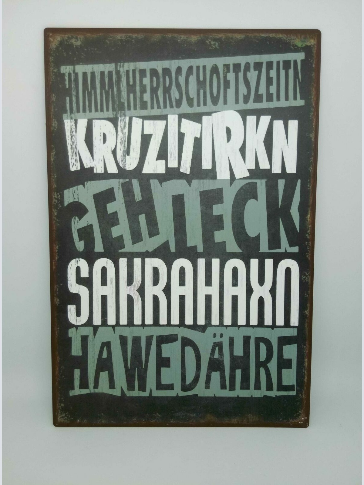 Nostalgie Vintage Retro Blechschild Ausdrücke Österreich Dialekt 30x20 50347