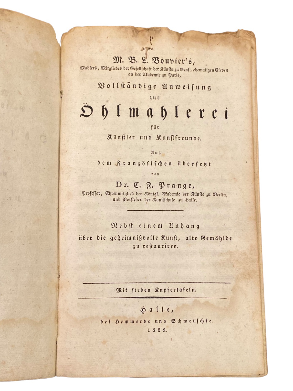 4231 Bouvier VOLLSTÄNDIGE ANWEISUNG ZUR ÖHLMAHLEREI F KÜNSTLER UND KUNSTFREUNDE