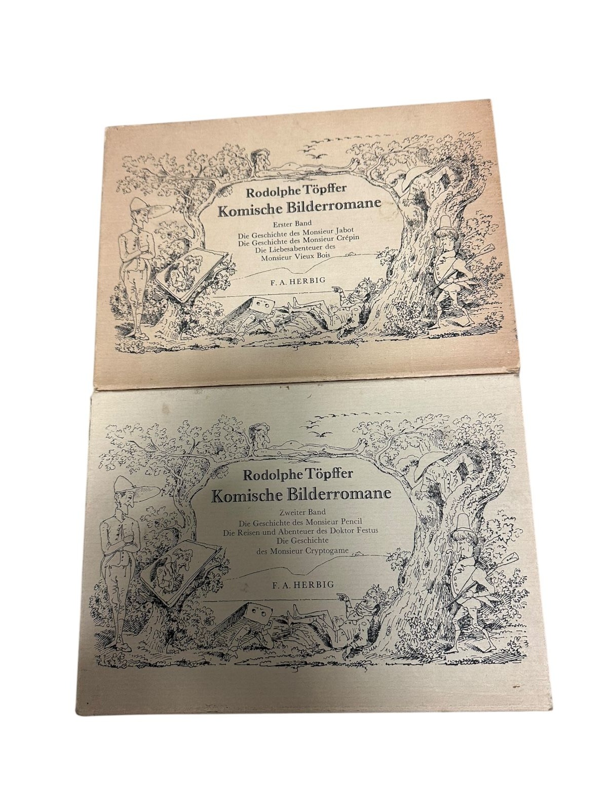 9313 Rodolphe Töpffer KOMISCHE BILDERROMANE. 2 BÄNDE (1. UND 2. BAND) HC +Schub