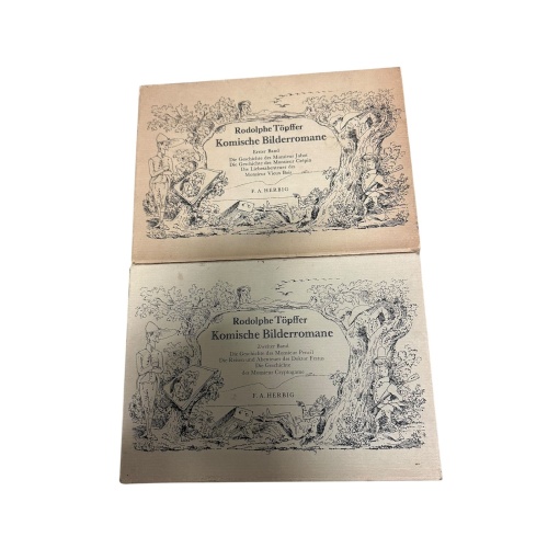 9313 Rodolphe Töpffer KOMISCHE BILDERROMANE. 2 BÄNDE (1. UND 2. BAND) HC +Schub