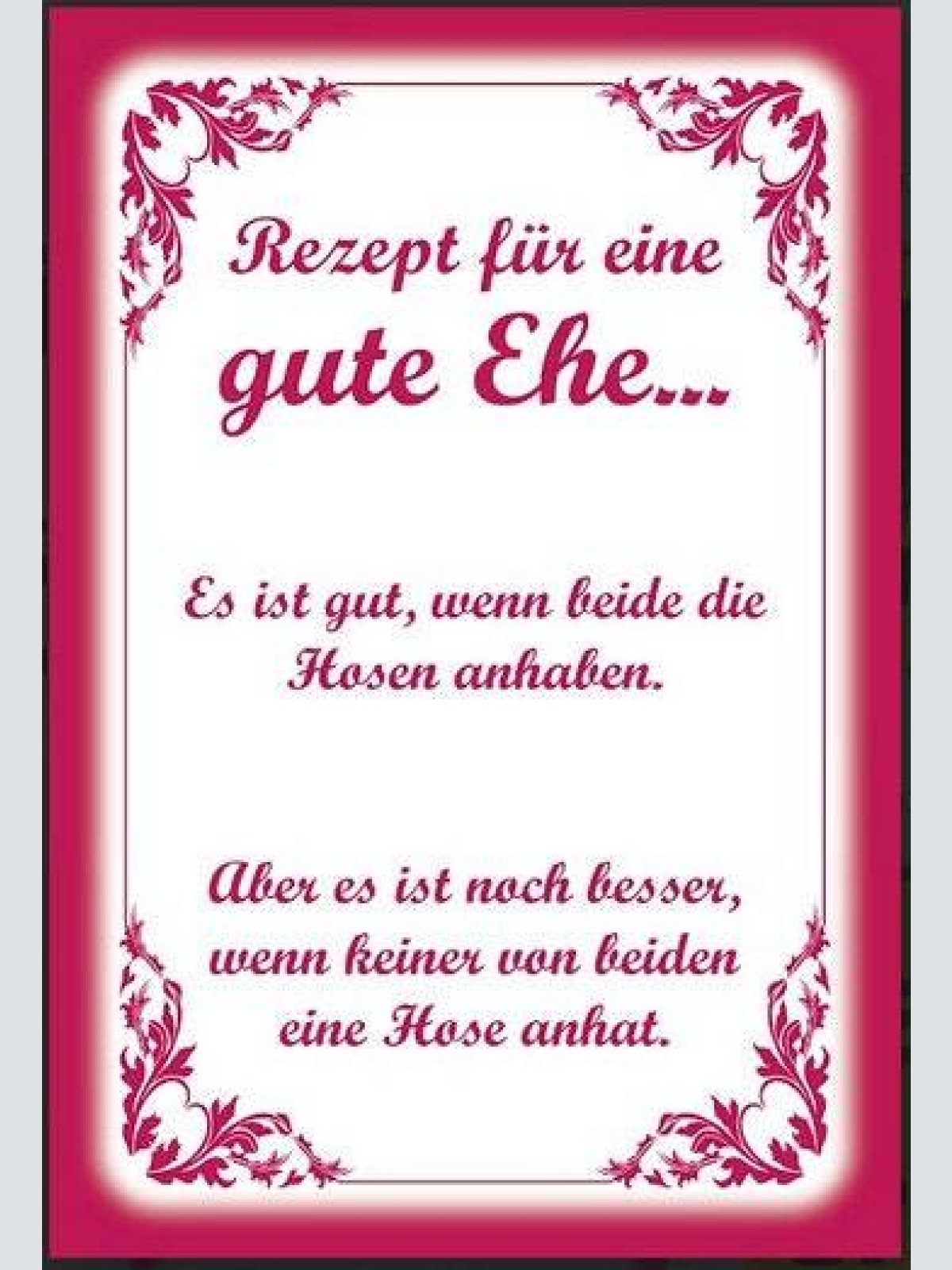 Nostalgie spruch schild familie rezept für eine gute ehe 20x30
